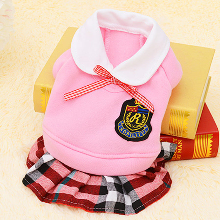 Dog clothing Teddy foreign trade pet school uniform