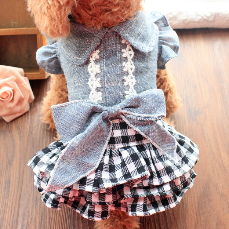 Summer Dress New Pet Denim Flying Sleeve Dress