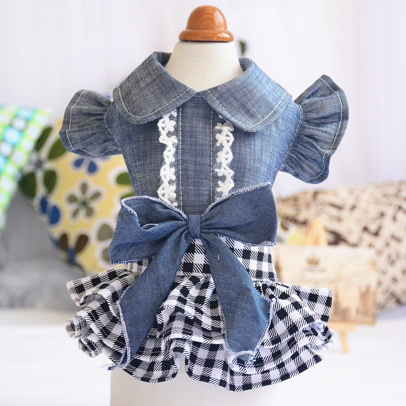 Summer Dress New Pet Denim Flying Sleeve Dress