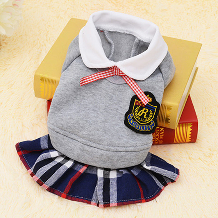 Dog clothing Teddy foreign trade pet school uniform