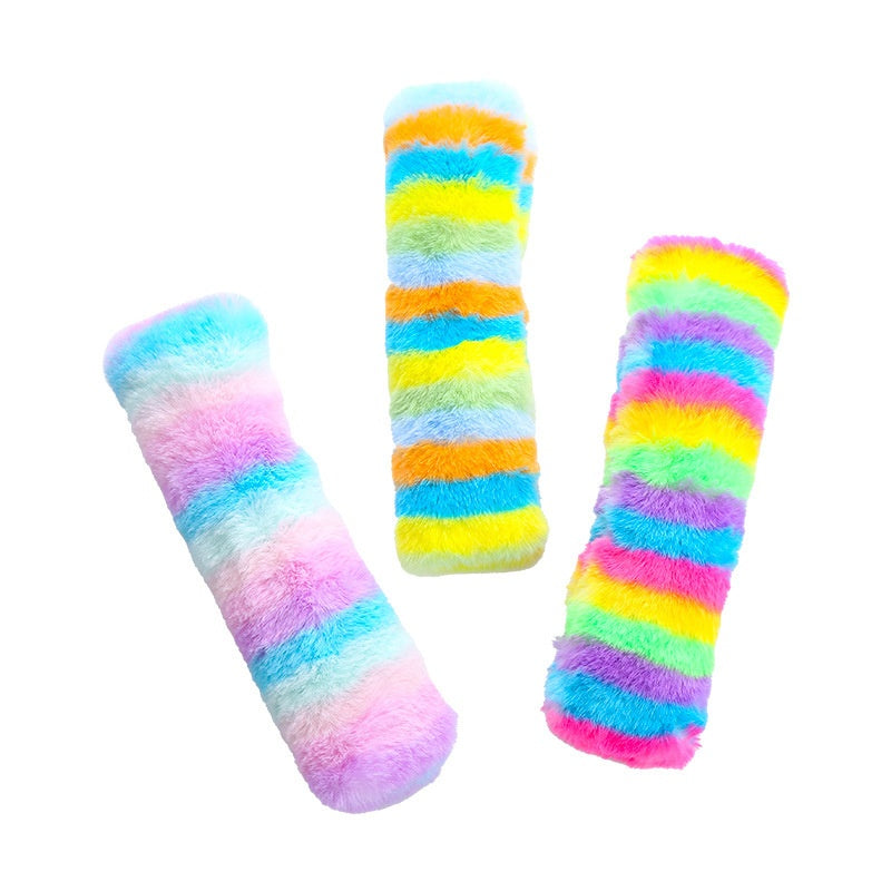 Rainbow Long Plush Cat Pillow Pet Toy