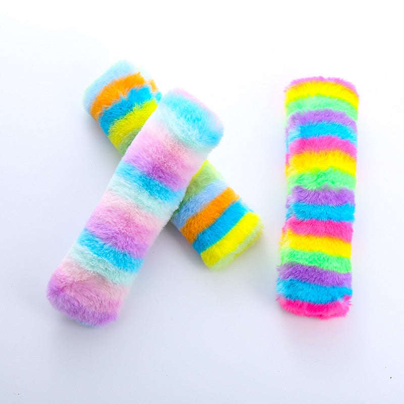 Rainbow Long Plush Cat Pillow Pet Toy